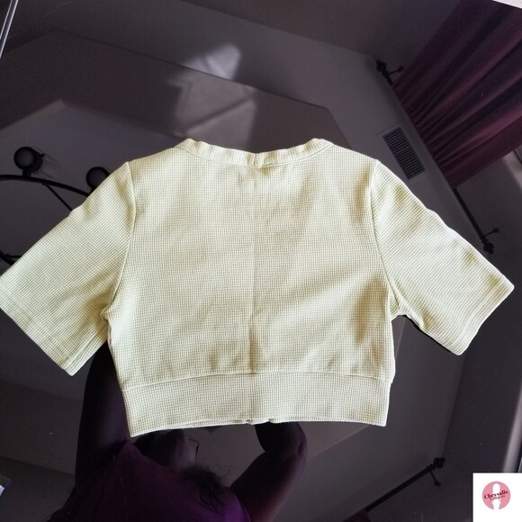 SHIEN Light Green Waffle short & crop top - Picture 5 of 6